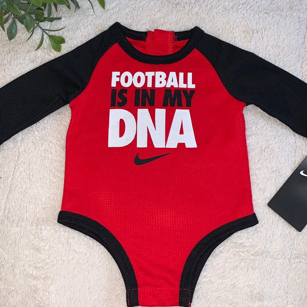 NWT Nike Baby 6M Bodysuit Onesie Football Red Black